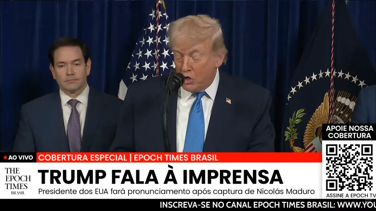 Cobertura especial Epoch Times Brasil — Trump fala após captura de Maduro